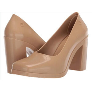 Melissa Shift Block-Heel Pumps Tan Size 8